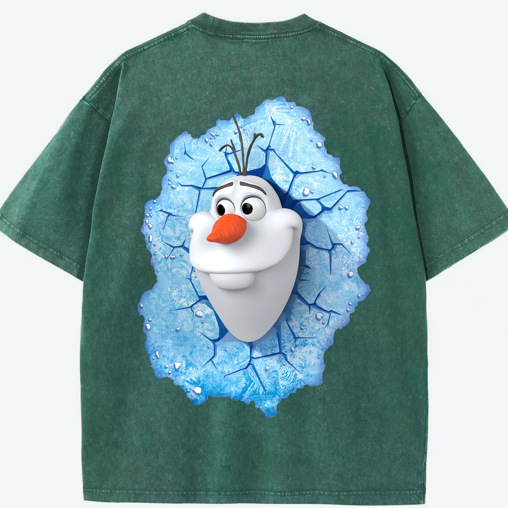（画像用） アナと雪の女王 アンナ エルサ Frozen Anna Elsa 綿100% ヴィンテージ風 半袖Tシャツ（背面プリント）